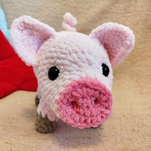 Horgolt malacka plüss - rózsaszín - Meska.hu