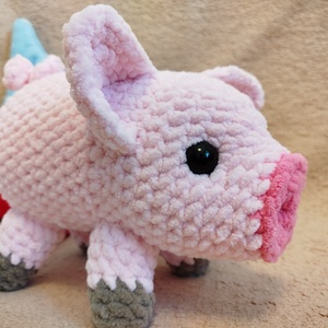 Horgolt malacka plüss - rózsaszín - játék & sport - plüssállat & játékfigura - más figura - Meska.hu