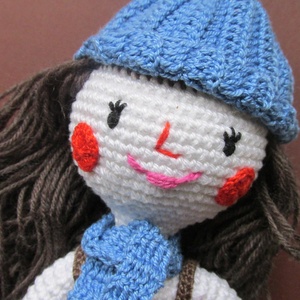 Ilona baba - amigurumi baba - horgolt baba - horgolt öltöztetős baba - öltöztehető baba - baba ruhatárral - játékbaba -  - Meska.hu