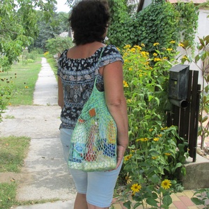 Francia szatyor - 4000 Ft -  bevásárló szatyor - horgolt szatyor - retro necc szatyor -  - Meska.hu