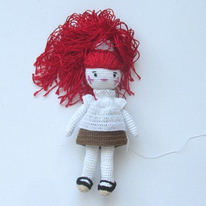 Rózsa Rozalinda amigurumi baba - horgolt baba - baba ruhatárral - öltöztethető babaet - játék & sport - baba & babaház - öltöztethető baba - Meska.hu