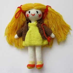 Napsugár - amigurumi baba - horgolt baba - baba ruhatárral - öltöztetős baba - játék & sport - baba & babaház - baba - Meska.hu