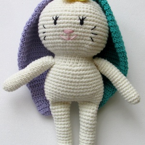Nyuszimuszi - amigurumi alvóka - játék & sport - plüssállat & játékfigura - nyuszi - Meska.hu