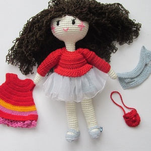 Valéria baba - amigurumi baba - horgolt baba - öltöztetős baba - játékbaba - babajáték -  - Meska.hu