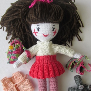 Berta  baba - amigurumi baba - horgolt baba - baba ruhatárral - játék & sport - baba & babaház - öltöztethető baba - Meska.hu