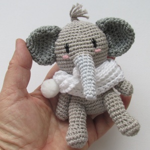 Adorján a kiselefánt - amigurumi elefánt - elefánt kabala - játék & sport - plüssállat & játékfigura - elefánt - Meska.hu