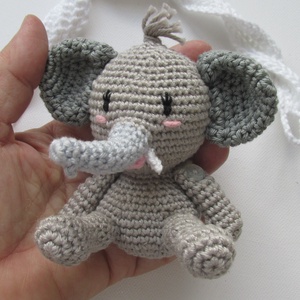 Adorján a kiselefánt - amigurumi elefánt - elefánt kabala - játék & sport - plüssállat & játékfigura - elefánt - Meska.hu