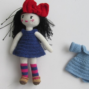 Kiki a kis boszorkány - amigurumi baba - horgolt baba - öltöztetős baba - játék & sport - baba & babaház - öltöztethető baba - Meska.hu
