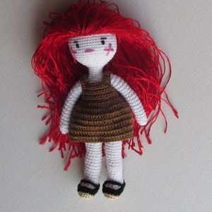 Rózsa Rozalinda amigurumi baba - horgolt baba - baba ruhatárral - öltöztethető babaet - játék & sport - baba & babaház - öltöztethető baba - Meska.hu