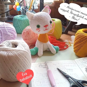 Menővári Menő az amigurumi macska - PDF minta, DIY (Csináld magad), Szabásminta, útmutató, , MESKA