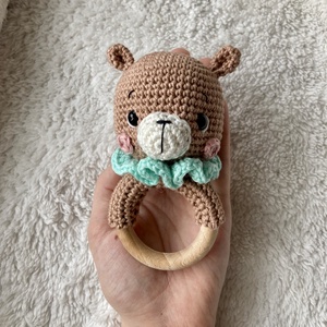 Maci baba csörgő és rágóka - játék & sport - 3 éves kor alattiaknak - csörgő - Meska.hu