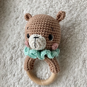 Maci baba csörgő és rágóka - Meska.hu