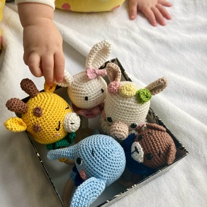 Elefánt baba csörgő és rágóka - játék & sport - 3 éves kor alattiaknak - csörgő - Meska.hu