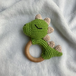 Dínó baba csörgő és rágóka - Meska.hu