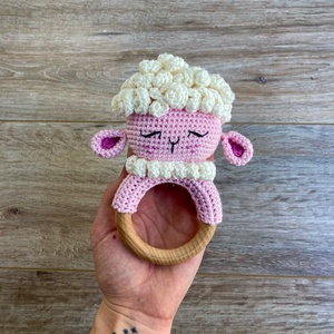 Bárány baba csörgő és rágóka - játék & sport - 3 éves kor alattiaknak - csörgő - Meska.hu