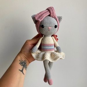 Nagy horgolt balerina cica - Meska.hu