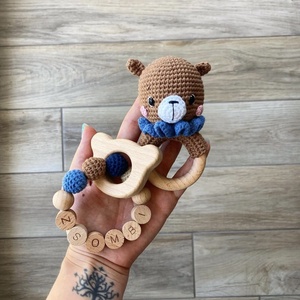 Horgolt maci csörgő - játék & sport - 3 éves kor alattiaknak - csörgő - Meska.hu