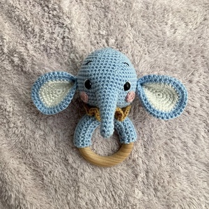Horgolt elefánt csörgő, Játék & Sport, 3 éves kor alattiaknak, Csörgő, Horgolás, Varrás, MESKA