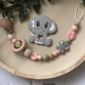 Rágcsalánc elefánt, Baba - mama, Baba játékok, Cumilánc, Csomózás, Gyöngyfűzés, gyöngyhímzés, MESKA