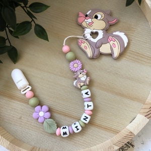 Rágcsalánc Miss bunny nyuszis (lila), Baba - mama, Baba játékok, Cumilánc, Csomózás, Gyöngyfűzés, gyöngyhímzés, MESKA