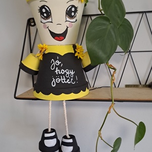 Jó hogy jöttél cserép baba - otthon & életmód - dekoráció - Meska.hu
