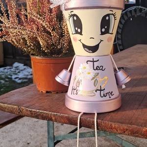 Cserépbaba tea kedvelőknek - otthon & életmód - dekoráció - virágdísz és tartó - cserép & kaspó - Meska.hu