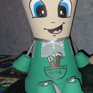 Szerszámos, pasis cserépbaba  - Meska.hu