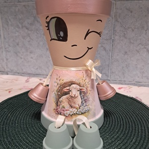 Húsvéti cserépbaba  - Meska.hu