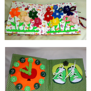 Kislányoknak, állatos, babás 14 oldalas könyv, foglalakoztató, készségfejlesztő játék, csendeskönyv - játék & sport - Meska.hu