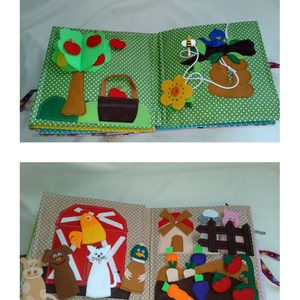 Kislányoknak, állatos, babás 14 oldalas könyv, foglalakoztató, készségfejlesztő játék, csendeskönyv - játék & sport - Meska.hu