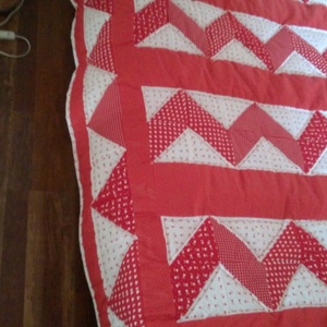 Óriási piros patchwork takaró, francia ágyra,  választható szín és minta kombináció - otthon & életmód - lakástextil - ágytakaró - Meska.hu