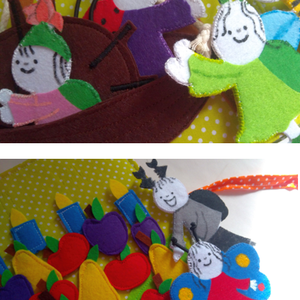 Bogyó és Babóca mesés foglalkoztatós, matatós, csendes könyved, puha könyv emlékbe, babaváró vagy kereszteleőre ajándék  -  - Meska.hu