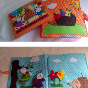 Bogyó és Babóca mesés foglalkoztatós, matatós, csendes könyved, puha könyv emlékbe, babaváró vagy kereszteleőre ajándék  -  - Meska.hu