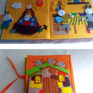 Bogyó és Babóca mesés foglalkoztatós, matatós, csendes könyved, puha könyv emlékbe, babaváró vagy kereszteleőre ajándék  -  - Meska.hu