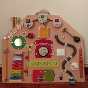 Zajos :) Matatófal fából világítós kapcsolókkal  falra szerelhetős, hordozhatós, vagy állíthatós formában - játék & sport - készségfejlesztő és logikai játék - oktató játékok - Meska.hu