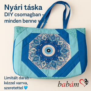 Nagy kék szemes nyári táska DIY csináld magad egységcsomag - Meska.hu