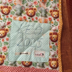 Patchwork babatakaró kis oroszlán ???? névvel és kis párnával - otthon & életmód - babaszoba, gyerekszoba - babatakaró, gyerek pléd - Meska.hu