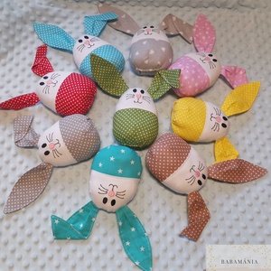 Türkiz pöttyös nyuszi - játék & sport - plüssállat & játékfigura - nyuszi - Meska.hu