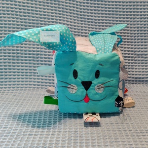 Húsvéti fiús nyuszis címkekocka - Meska.hu