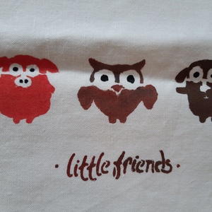 Little friends textilzsák - táska & tok - bevásárlás & shopper táska - zöldség/gyümölcs zsák - Meska.hu
