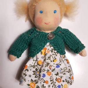 Mini waldorf baba - szőke, öltöztethető - Meska.hu