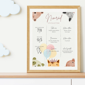 Erdei állatos babaposzter , Otthon & Életmód, Dekoráció, Kép & Falikép, Poszter, Fotó, grafika, rajz, illusztráció, MESKA