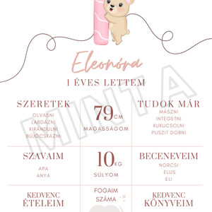 Rózsaszín macis babaposzter  - otthon & életmód - dekoráció - kép & falikép - poszter - Meska.hu