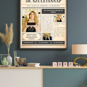 Kerek születésnapi poszter, Otthon & Életmód, Dekoráció, Kép & Falikép, Poszter, Fotó, grafika, rajz, illusztráció, MESKA