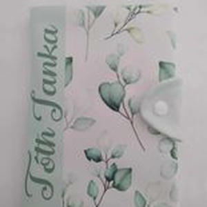 Eukaliptusz mintás egészségügyi kiskönyv borító névvel, Otthon & Életmód, Papír, írószer, Egészségügyi kiskönyv borító, Varrás, Fotó, grafika, rajz, illusztráció, MESKA