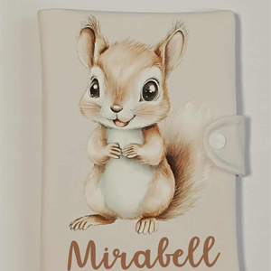 Mókus mintás textil egészségügyi kiskönyv borító névvel , Otthon & Életmód, Papír, írószer, Egészségügyi kiskönyv borító, Varrás, Fotó, grafika, rajz, illusztráció, MESKA