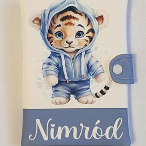 Tigris mintás textil egészségügyi kiskönyv borító névvel  - Meska.hu