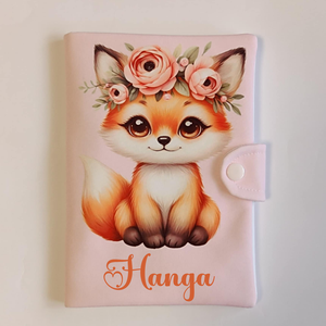 Róka mintás textil egészségügyi kiskönyv borító névvel , Otthon & Életmód, Papír, írószer, Egészségügyi kiskönyv borító, Varrás, Fotó, grafika, rajz, illusztráció, MESKA