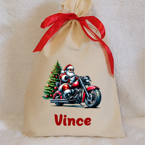 Névre szóló egyedi mintás mikulászsák natúr színben - Meska.hu