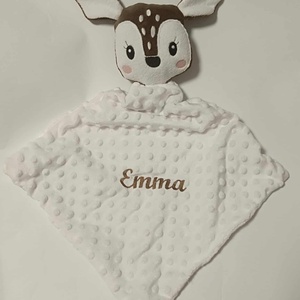 Őzikés szundikendő, rongyi, nyunyóka hímzett névvel , , , MESKA